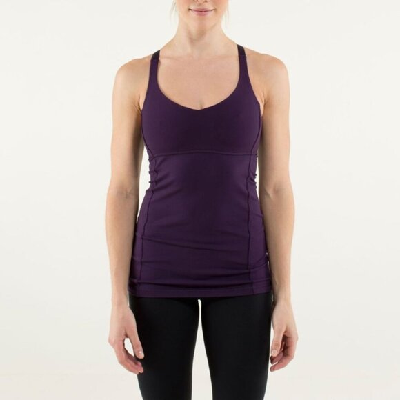 RARE Lululemon Satin Straps Open Back Lightweight Purple Yoga Tank 6 NWOT - Picture 3 of 12
